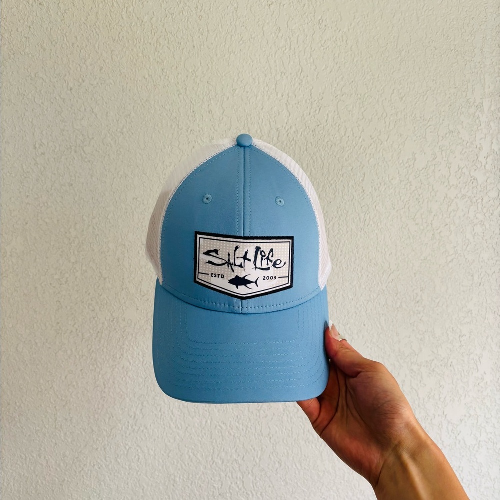 Salt Life Snapback in Blue and White